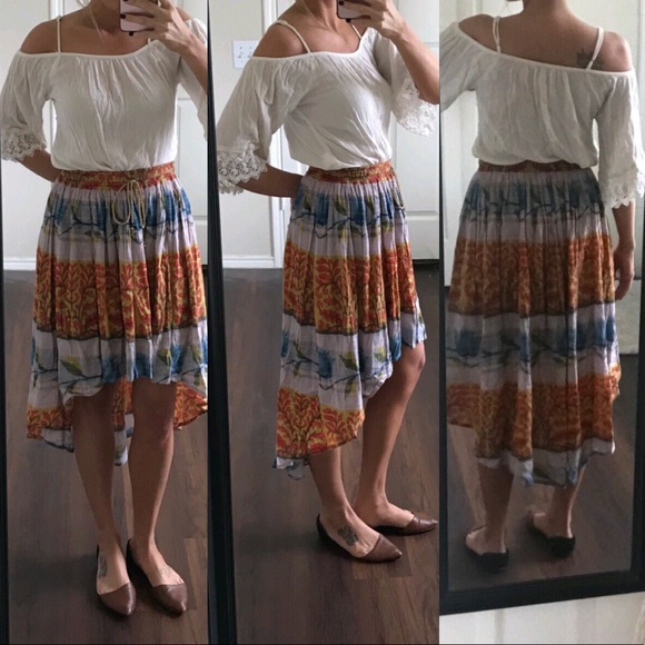 Free People Other - Free People high low printed maxi skirt